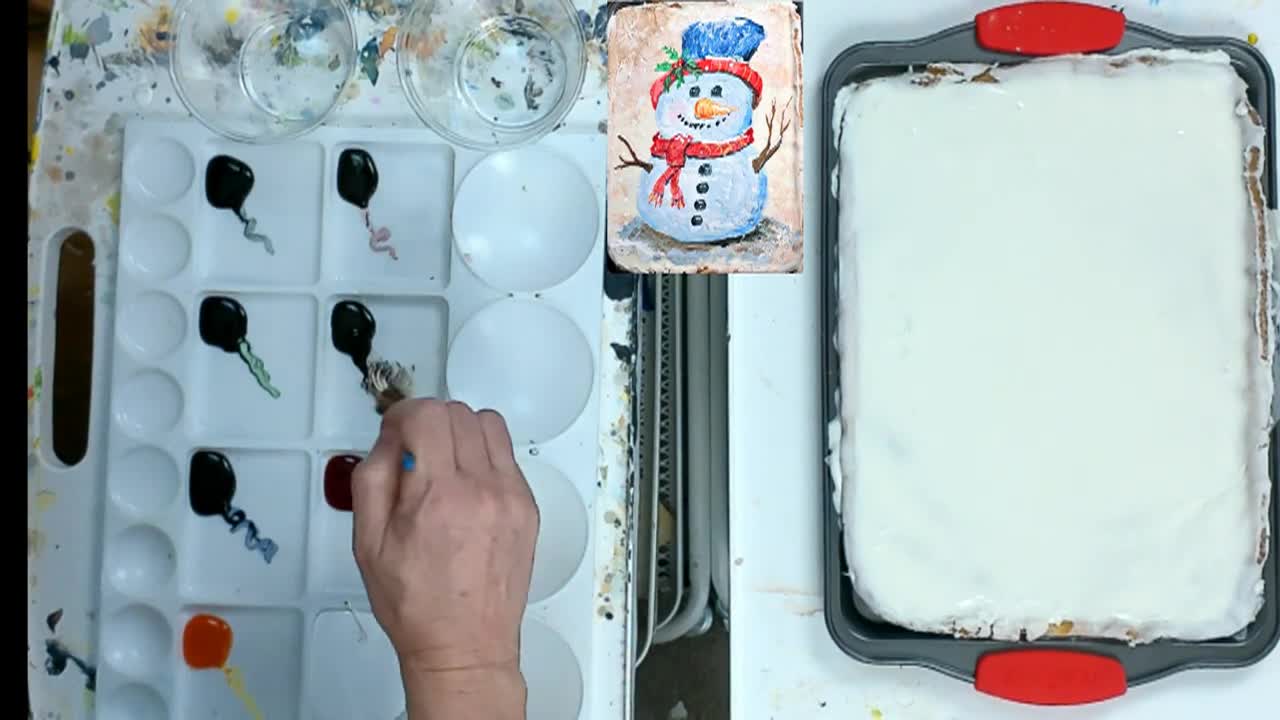 Paint & Sip At Home - 'Snowman Cookie'